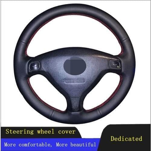 Car Steering Wheel Cover Black Hand-stitched Genuine Leather For Opel Astra G 1998-2007 Zafira A 1999-2005 Chevrolet Sail 2003