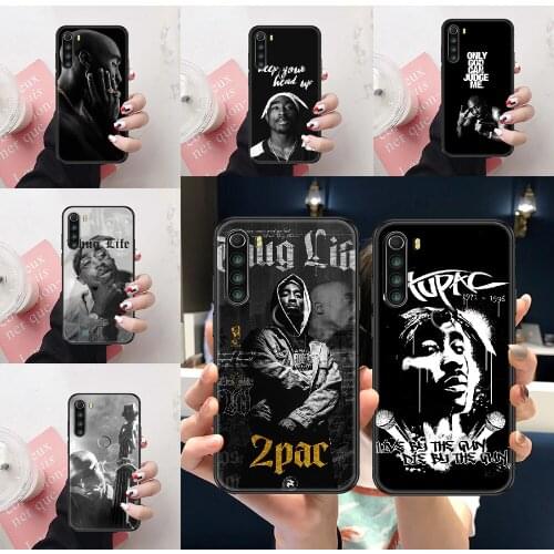 Tupac 2pac Twopac Rapper Phone Case For Xiaomi Redmi Note 7 8 9 10 7A 8T 9A 9T 9S 10S Pro black soft cover fashion shell pretty