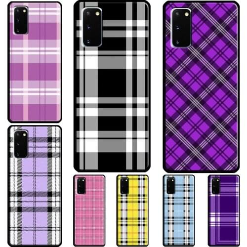 Lavender Plaid Case For Samsung S20 FE S9 S10 S8 Plus Ultra Note 20 Note 10 Plus Cover For Galaxy S21