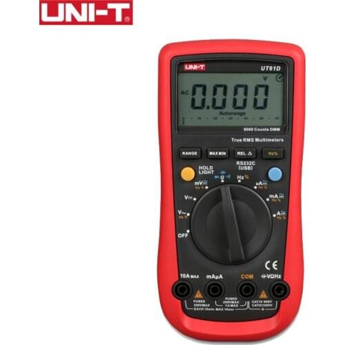 UNI-T UT61D Digital Multimeter True RMS Auto Range 0.5s Fast Test 1000V/10A Multimetro Voltage Current PC Soft Data Calculate