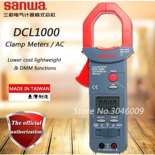 Sanwa DCL1000 digital clamp meter; 1000A AC digital ammeter, Lower cost lightweight & DMM functions