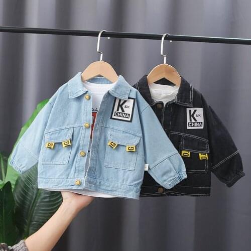 New Spring Kids Hooded Jacket Boys Girls Baby Girls Denim Coats Children Clothes Toddler Cartoon Clothing Infants Casual Outwear