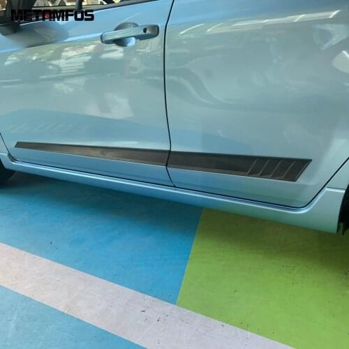 For Honda Jazz 2020 2021 Carbon Fiber Side Door Strip Body Skirt Molding Trim Decorate Sticker Exterior Car Accessories Styling