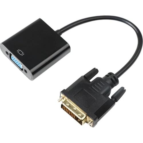 DVI Male to VGA Female Adapter Full HD 1080P DVI-D to VGA Adapter 24+1 25Pin to 15Pin Cable Converter for PC Computer Monitor