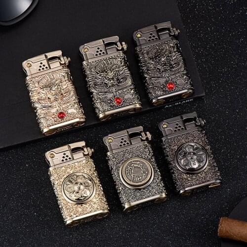 Zorro Kerosene Lighter Automatic Ejection Ignition Retro Torrance Old-Fashioned Nostalgic Creative Rotation Decompression Smoke