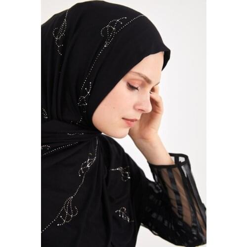 Hijab Turban Scarf Stone Embroidered Hand Made Special Design Differenza Muslim Women Clothing Islamic Fashion Turkey Wedding