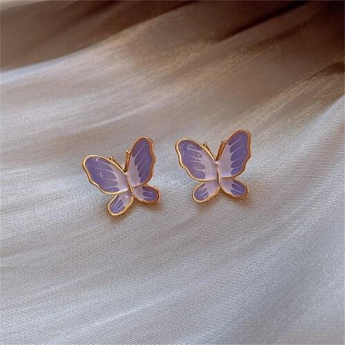 Needle Mori Harbor Wind Europe and the United States Drop Oil Butterfly Earnail Female Minority Design Sense Fresh a