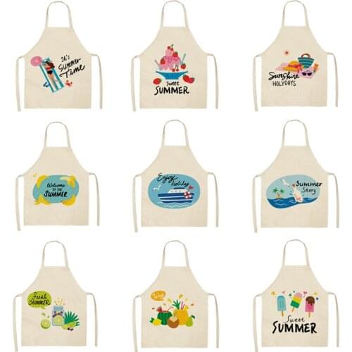 Summer ice cream sunglasses pattern customizable apron barista For home and kitchen Apron for children aprons for women Apron