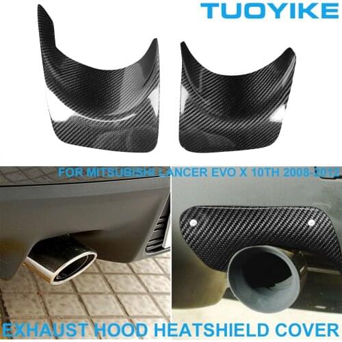 LHD RHD Car Styling Real Carbon Fiber Rear Exhaust Hood Heatshield Envelop Cover Trim For Mitsubishi Lancer EVO 10 X 2008-2012