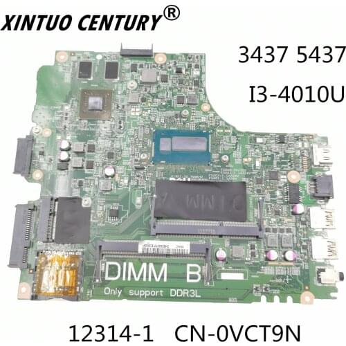 For Dell Inspiron 3437 5437 CN-0VCT9N 0VCT9N VCT9N 12314-1 Motherboard SR16Q I3-4010U CPU 100% test