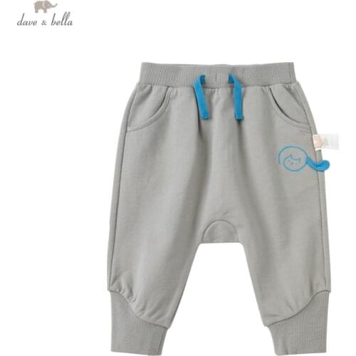 DBX18483 dave bella autumn baby boys fashion cartoon pockets pants children full length kids boy pants infant toddler trousers
