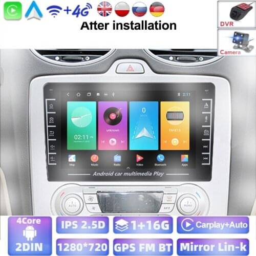 8 Inch 2 DIN Android 8.1 GPS Navigation Car Radio Multimedia Player For Ford Focus Exi AT 2004 2005 2006-2011 Support Russian