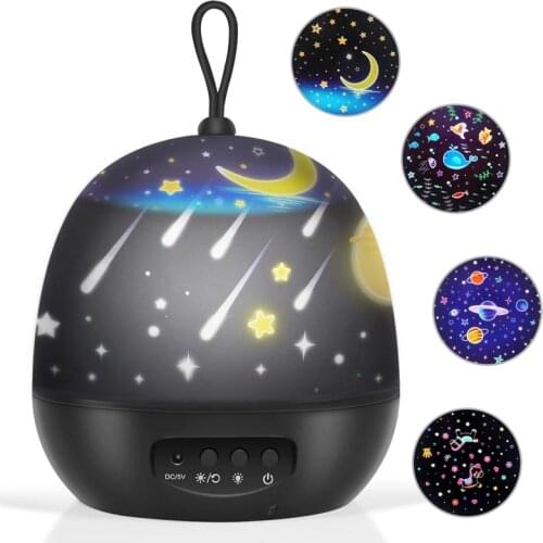 Baby Night Lights Projector 360 Rotating 8 Lighting Modes 4 Set Films LED Night Lamp Present Lamp Led for Kids Room Decoration