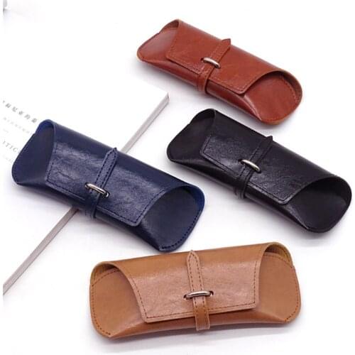 2021 New Fashion Men Women Portable Pu Leather Fold-able Glasses Box For Eyeglass Oversize Sunglasses Bags Cover Hot Sale