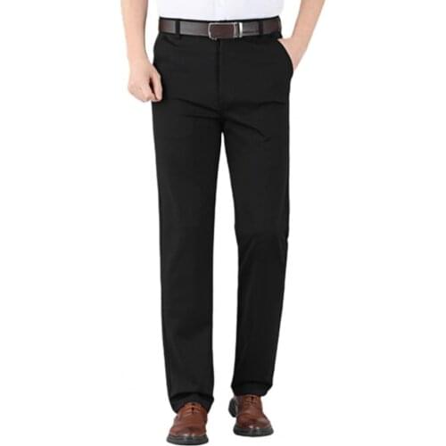 New Slim High Stretch Mens Casual Pants Summer Classic Solid Color Business Casual Wear Formal Suit Pants Dropshipping