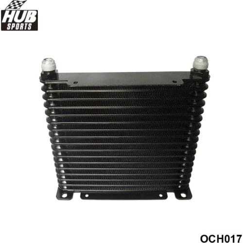 NEW UNIVERSAL AN10 17 ROW 32MM ALLOY RACE DRAG DRIFT BLACK OIL COOLER HU-OCH017