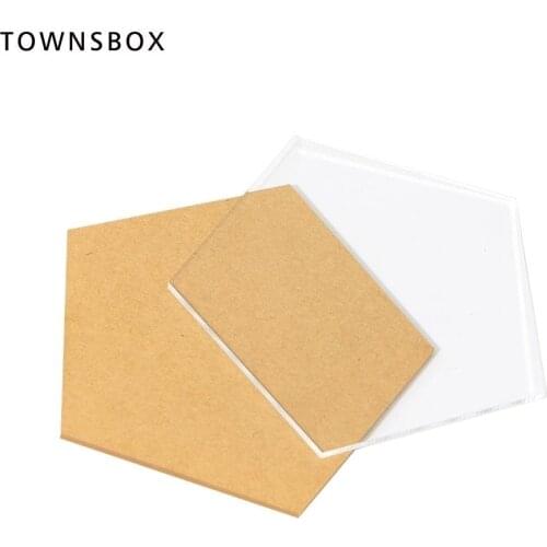 Clear Acrylic Laser Cut Pentagon Sheet Plexiglass Place Cards for Table Number Guest Name Food Sign Event Decoration Diy