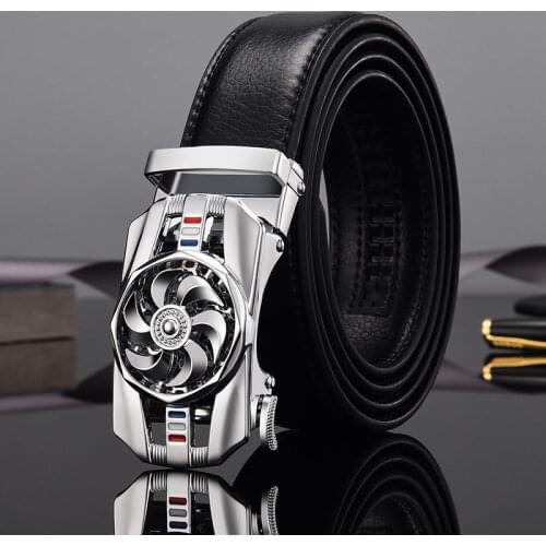 Man Belt genuine leather Automatic buckle business affairs high-grade Metal buckle designer new fashion extravagant belt