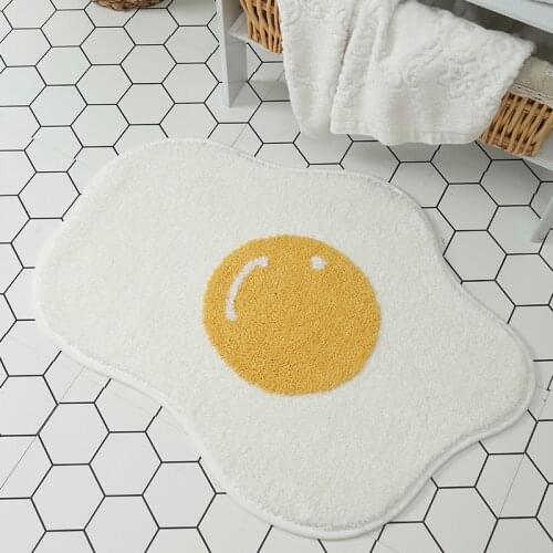 Poached Egg Bathroom Mat Non-Slip Entrance Carpet Kitchen Absorbent Floor Mat Washable Welcome Doormat Kids Room Area Rugs
