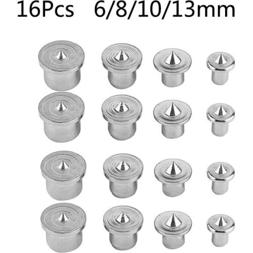 16pcs Stainless Dowel Drill Centre Points Pin Wood 6/8/10/13mm Tenon Center Woodworking Drill Bit Tool