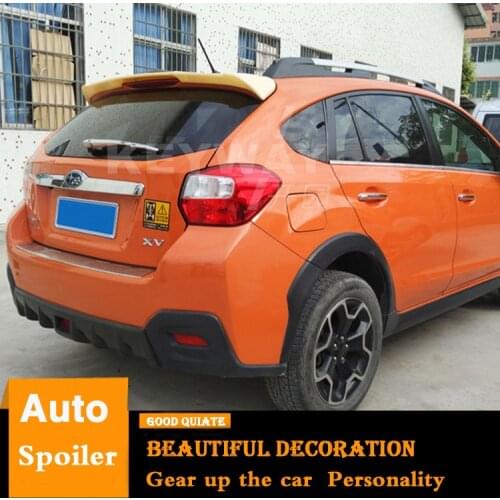 For 2009-2015 Subaru XV Spoiler Sport ABS Material Car Rear Wing Primer Black Color Trunk Rear Spoiler 2010/2011/2012/2013/2014