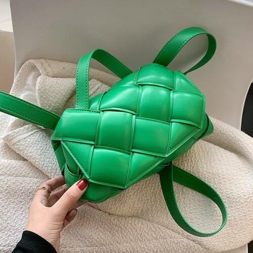 Small Green Woven Square Tote 2021 Fashion High-quality PU Leather Womens Designer Handbag Luxury Shoulder Crossbody Bag Bolsos