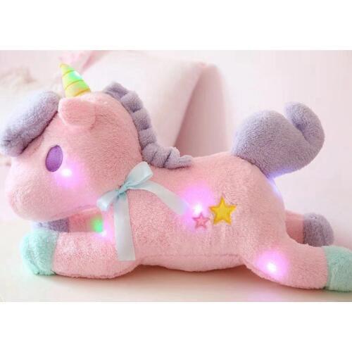 Nooer Luminous Led Light Stuffed Unicorn Plush Toy Soft Flashing Stuffed Animal Unicornio Doll Children Kids Birthday Gift