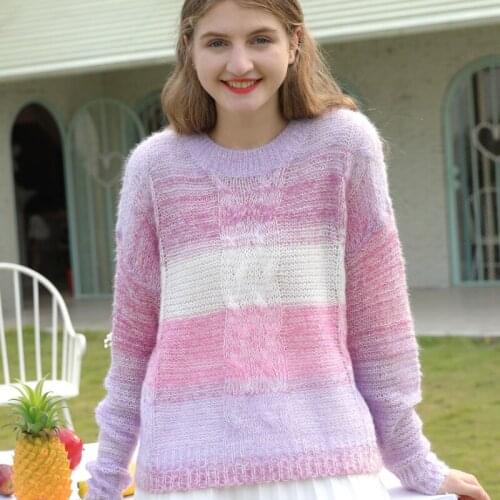 Knitwear Sweater Women 2021 New Spring Autumn Knitted Shirt Long Sleeve Loose Color Pullover Casual O-Neck Clothes Female Tops