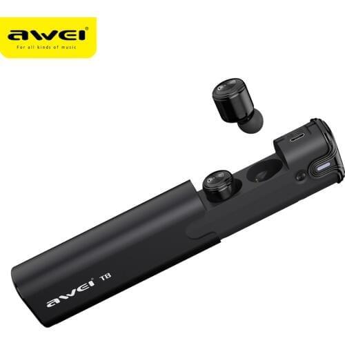 AWEI T8 TWS true Wireless Earbuds With Charging Box Stereo Sports Waterproof mini Bluetooth Headset handfree Wireless Earphones