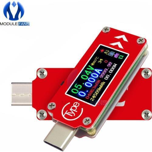 TC64 Type-C Color LCD USB Voltmeter Ammeter Voltage Current Meter Multimeter Battery PD Charge Power Bank USB Tester For Mobile