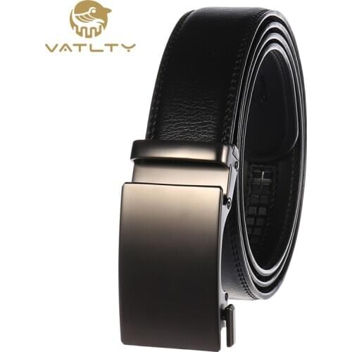 VATLTY Official authentic 2020 new mens business belt solid metal automatic buckle 3.5cm suit belts for men natural cowhide