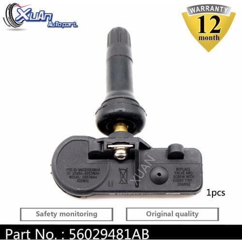 XUAN 56029481AB 1pcs TPMS Tire Pressure Monitor Sensor For DODGE NITRO RAM 1500 2500 3500 PICKUP JEEP COMMANDER WRANGLER 433Mhz