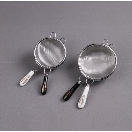 Japanese 304 Stainless Steel Tea Strainer Tea Strainer Fine Filter Screen Tea Strainer Tea Strainer Black and White Handle Size