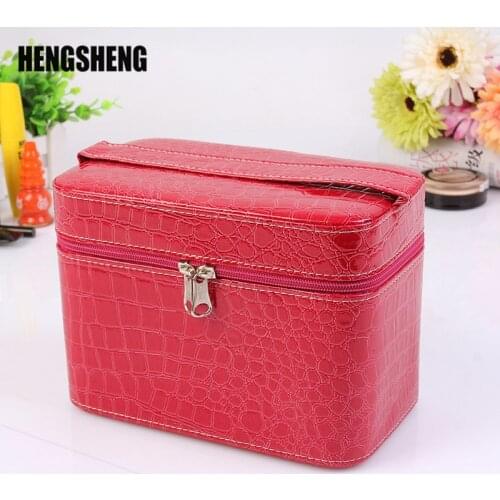 Women Makeup Bag PU Leather Cosmetic Bag Case Makeup Organizer Storage Box Beautician Toiletry Flower Travel Bags ZF9993