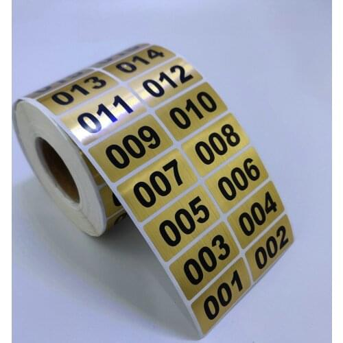Gold Inventory Labels Consecutive Number Sticker Product Claiming Coding NEW 500