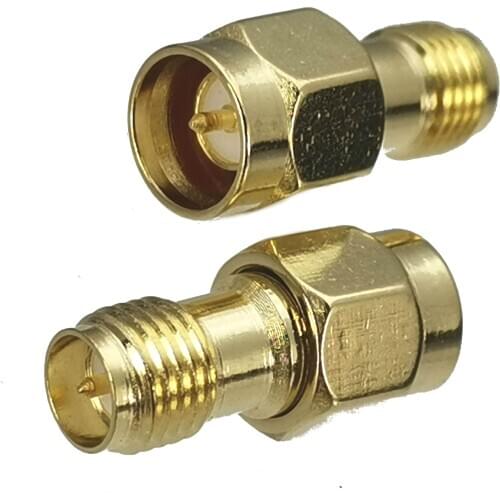 1pcs Connector Adapter SMA Male Plug to RP-SMA Female Plug Slide-on Push-on RF Coaxial Converter Straight New Brass