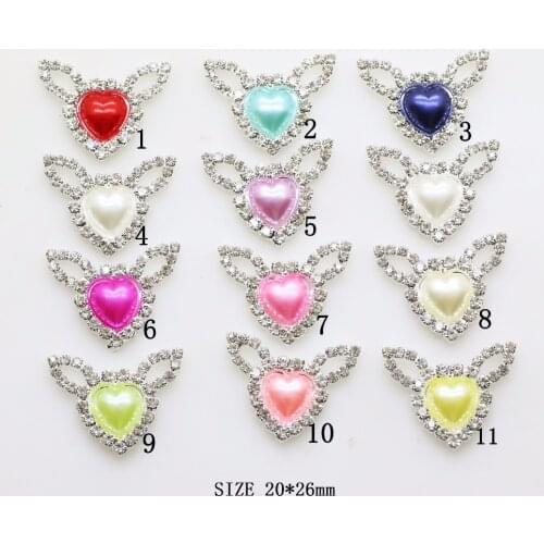 10pcs/lot 20mm*26mm Cute Bunny 11color Pearl Buttons Rhinestone Button Wedding Invitation Decor Wholesale Prices