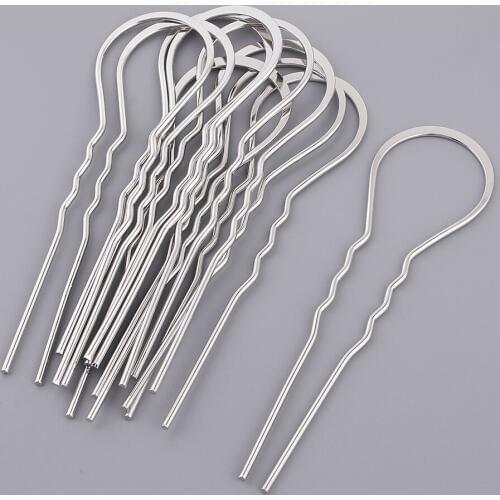 10 Pcs Metal White K Tone U Shaped Hair Pins Hair Style Hair Pins Wave Style Hair Braid Twist Styling Clips for Girls and Women