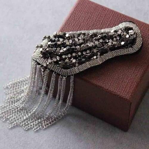 2pcs EE0744 Handmade stage arena exhibition perform play show tassel big shoulder brooch epaulet /epaulettes badge knot pads