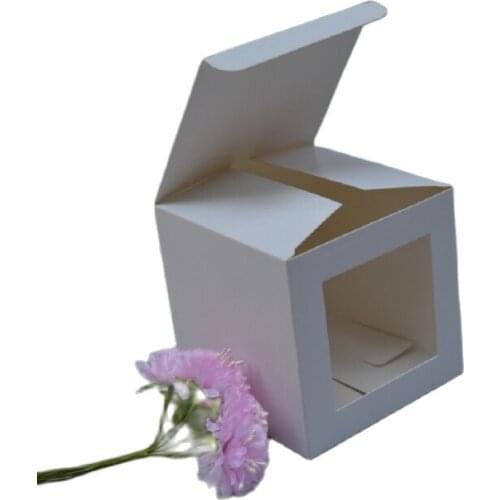 20pcs/lot Large white cardboard boxes with window/ white window boxes