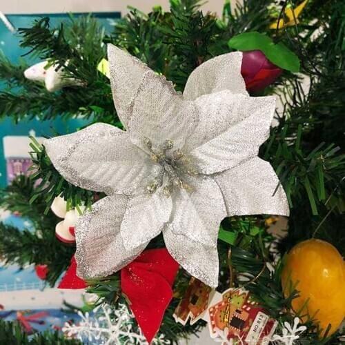 50PCS Artificial Flowers Christmas Decorations For Home Christmas Tree Ornaments Xmas Tree New Year Decor Navidad 2020
