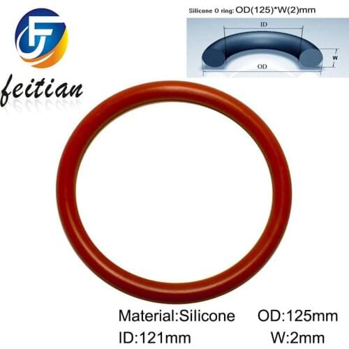 50piece/Size:125mm*121mm*2mm/Silicone o ring seal dichtung Red Gasket of motorcycle part/consumer product VMQ O-ring