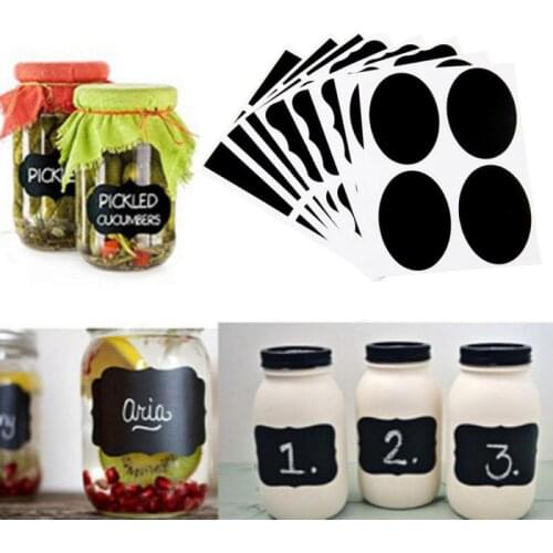 9Sheet/36Pcs Waterproof Chalkboard Labels Stickers Home Kitchen Jars Bottle Tags Blackboard Stickers Office School Supplies