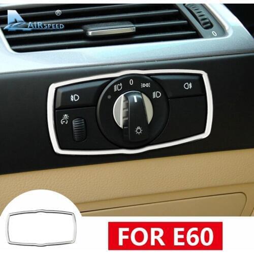 Airspeed for BMW E60 M5 Interior Trim for BMW E60 Accessories 2006-2010 for BMW E60 Stickers Car Headlight Switch Frame Sticker