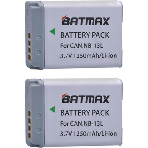 2pcs 1250MaH NB-13L NB13L Rechargeable Camera Batteries for Canon PowerShot G5 X G5X G7 X Mark II G7X G9 X G9X SX720 HS