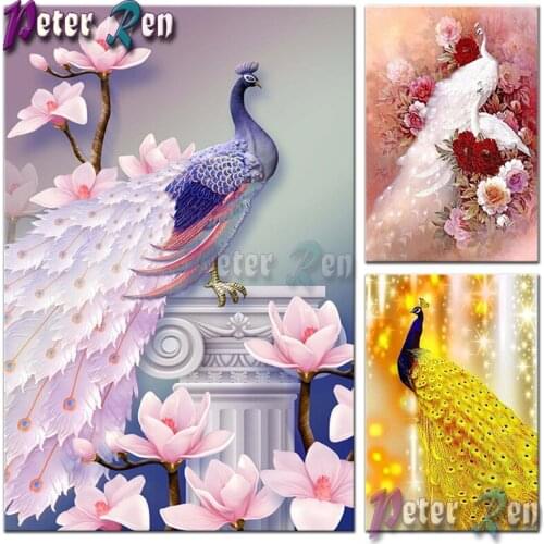 5D DIY diamond painting Animal peacock diamant embroidery full Stick drill cross stitch Mosaic crystal particle pasting pattern