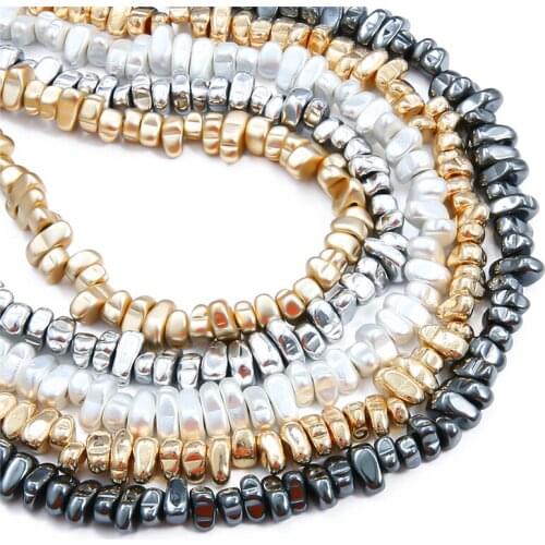 5-10mm110Pcs Natural Stone Hematite Irregular Gravel Stone Spacer Loose Beads for Jewelry Making Diy Bead Bracelet Necklace