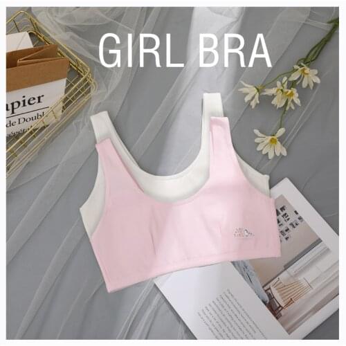 New Summer Girls Sport Bras Development Period Cotton Vest Girls Underwear Student Underwear With Chest Pad Puberty Clothing
