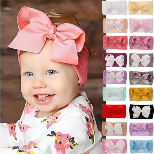 Kids Headbands Ribbon Girls Headbands Bow Baby Girl Hairband Solid Color Newborn Hairband Girls Hair Bands Baby Accessories 0-6Y