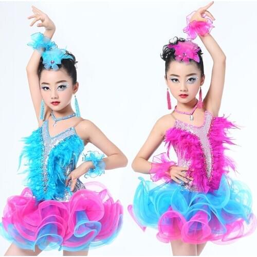Children Professional Latin Dance Dress for Girls Ballroom Dance Competition Dresses kids Modern Waltz/tango / Cha Cha Costumes